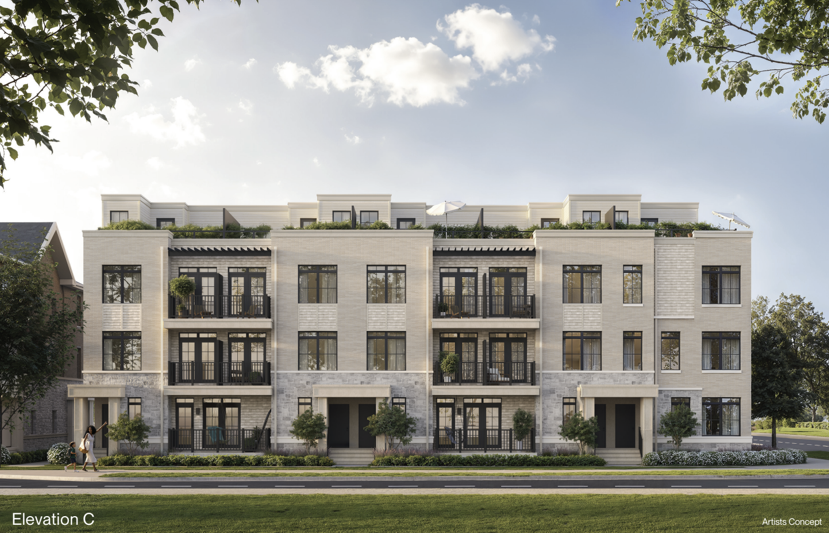 South Banks townhome streetscape rendering